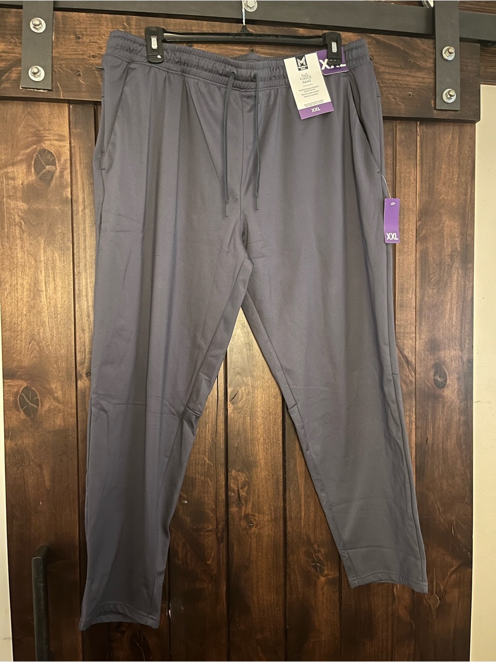 Men's Charcoal Performance Joggers with Elastic Waist - XXL